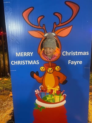 A youngster enjoying the festivities at last year's Christmas lights switch-on in Craven Arms