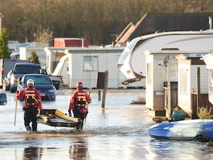 Flooding at a caravan park near Barrow upon Soar, Leicestershire.