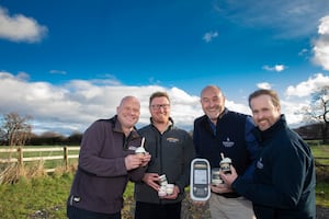 Graham Fell and Ed Warrington, of Cheshire Farm Ice-Cream with Chris Gregson and Rob Rowley-Williams, of new partners Harlech Foodservice.