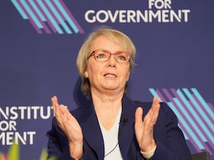 Health minister Karin Smyth speaking at an Institute for Government conference