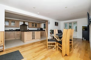 Open plan kitchen inside the five-bedroom home in Prees. Photo: YOPA 