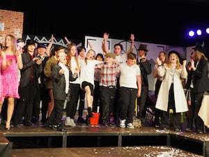 The cast of Bugsy Malone at Burton Borough