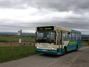 A bus in a rural area