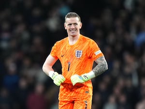 Jordan Pickford in action for England