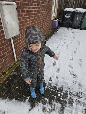 Gunner Lewis-Vale enjoying the snow. 