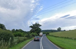 A483 near to Llynclys Hall Farm. Photo: Google