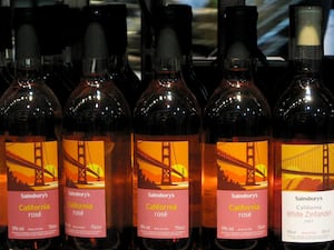 Rose wine on sale at a Sainsbury’s supermarket (PA)