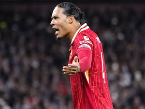 Liverpool captain Virgil van Dijk in action against Fulham