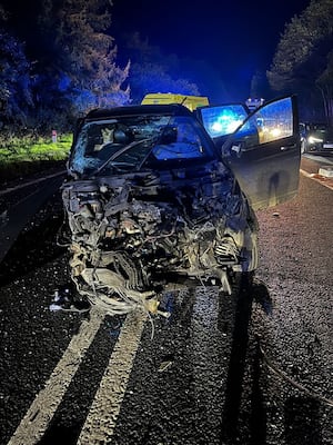 Damage to a car involved in the collision. Picture: Ellesmere Fire Station