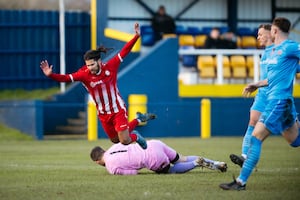 Shifnal Town FC (red) vs Lichfield City (blue) 