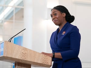 Kemi Badenoch makes a speech after being announced as the new Conservative Party leader