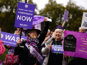 Waspi women staging a protest