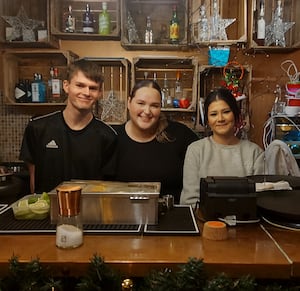 Staff at Meze, Karvey Clark, Katie Ryder and Amelia Begum.