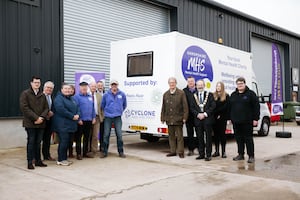 New Mobile Vehicle Introduced to Help Improve Mental Health Services for Shropshire MHS, supported by Hendra House Residential Home, Cyclone Sign and Print and The Rose Paterson Trust (Owen Paterson pictured).