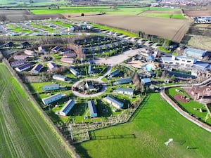 An aerial view of the Love2Stay touring and glamping resort.