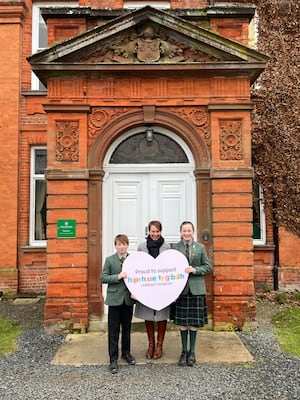 Moor Park’s Head Girl Iolanthe Shaw and Head Boy Rab Charnley with the charity’s Dawn Ball.