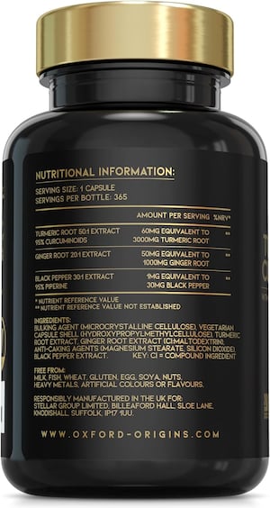 The formula uses an optimised extract that contains 95% Curcumin