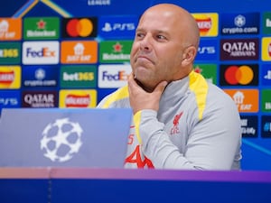 Liverpool manager Arne Slot during a press conference at Anfield