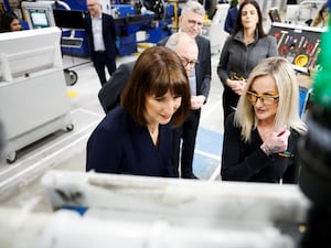 Rachel Reeves views some factory equipment