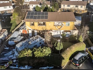 Houses on Marshall Street in Yeadon with windows blown out after a man was rushed to hospital following an explosion