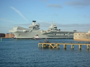 HMS Prince of Wales leaving Portsmouth