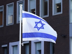 The Israeli flag flying outside the country's embassy in Dublin