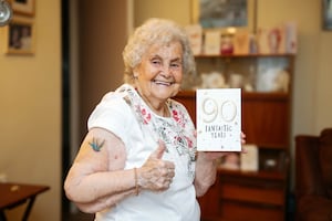 Doreen Osborne celebrated her 90th birthday with her first tattoo and a ride on a Harley-Davidson motorbike