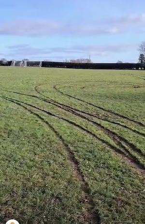 The damaged pitch