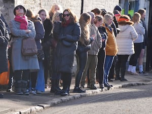 Members of the public line the route to the funeral service of One Direction singer Liam Payne at St Mary's Church in Amersham, Buckinghamshire