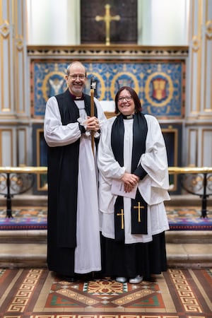 Revd Suzan Williams and Rt Revd Richard Jackson, Bishop of Hereford. Photo: Elizabeth Faye Photography