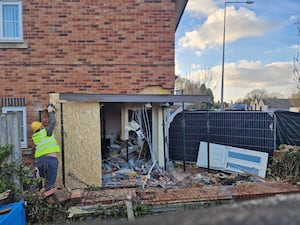 The house after the car was removed