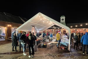 The outdoor Christmas market at the Oteley Estate