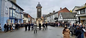 The special re-dedication and remembrance service at Rhayader war memorial