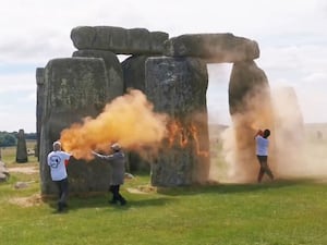 Just Stop Oil protesters spraying orange powder on Stonehenge in June