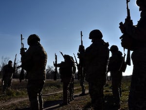 Ukrainian soldiers attend a training in Zaporizhzhia region, Ukraine