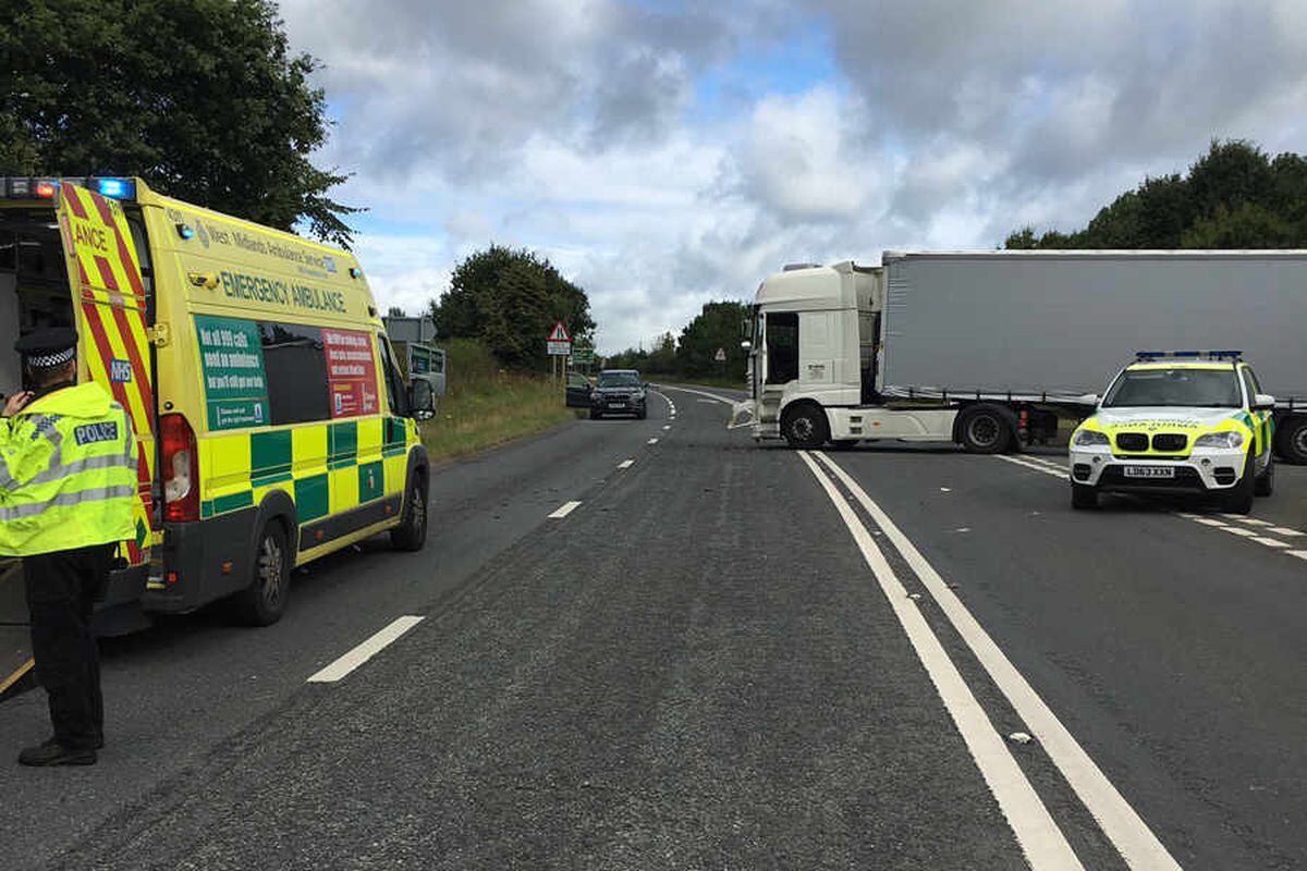 Woman Airlifted After Motorbike In Crash With Lorry On A41 In Shropshire Shropshire Star