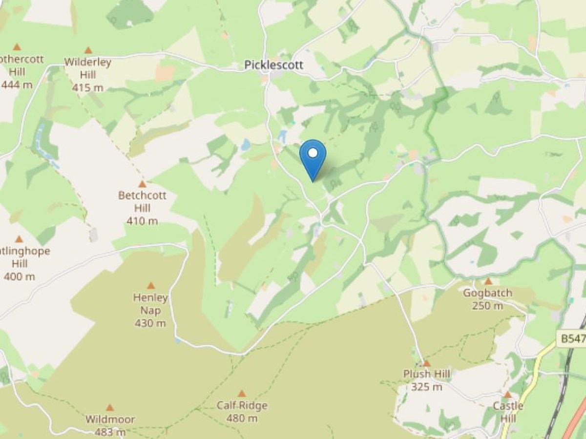 Find out where a small earthquake struck the rural area near the town of Shropshire