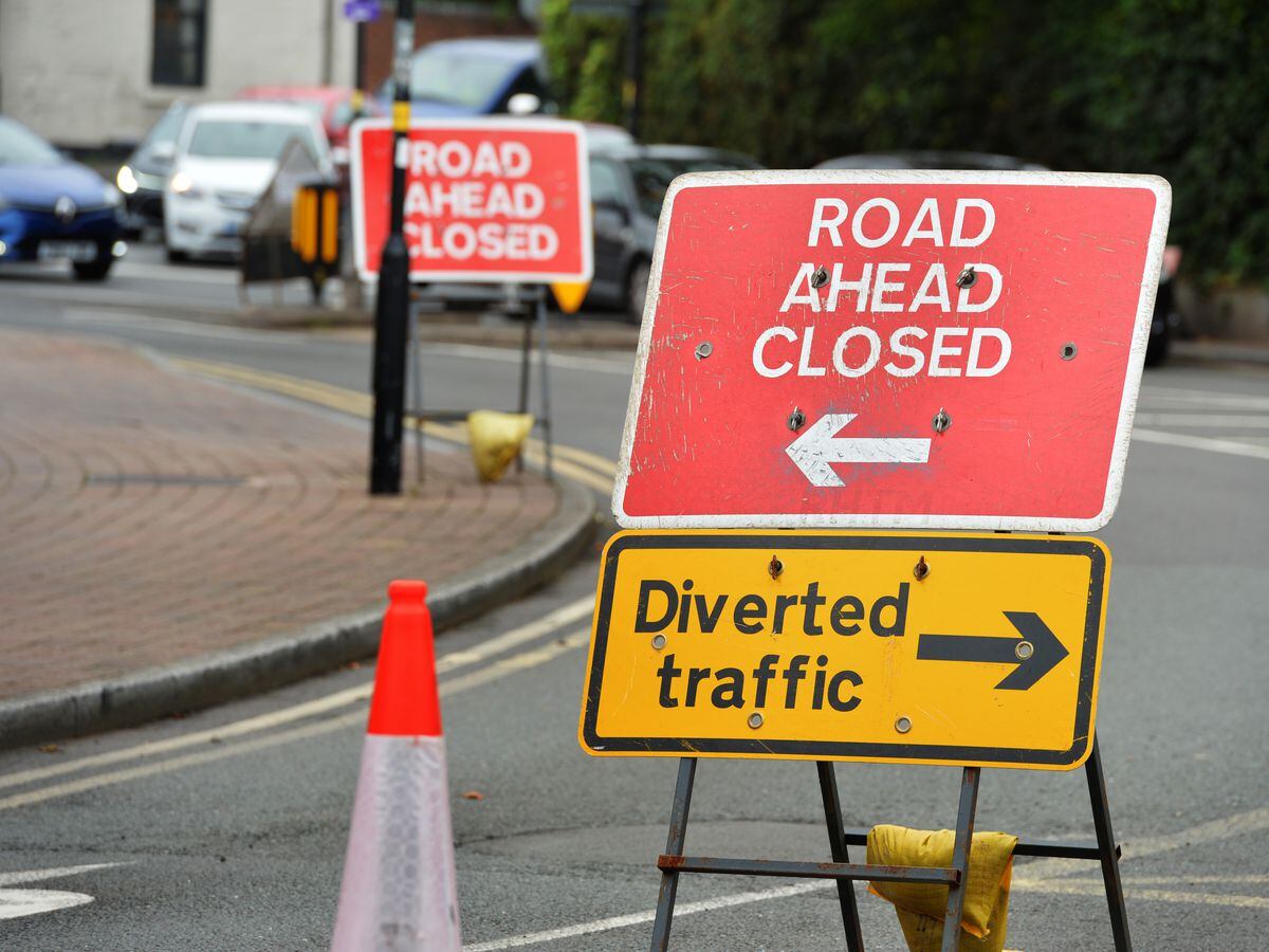 Upcoming road closures on major Shropshire routes with one set